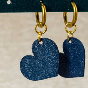 Creolen Hartje Donkerblauw