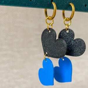 Creolen Hartjes Donkerblauw Koningsblauw