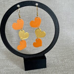 Hartjes oorbellen Oranje Goud